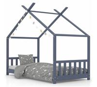 ""SALE 2026""Lit Jeune tout-petit Gris - Cadre de lit d'enfant - Structure Maison Cabane pour Fille/Garçon - Gris Bois de pin massif 7