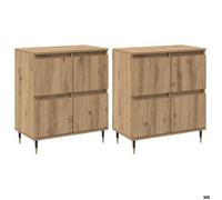""SALE 2026""Lot de 2 Buffets salon - Placard vaisselier - WINWIN - Cabinet bahut chêne artisanal 120x35x70cm 38.32 Kg 8883960