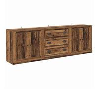 ""SALE 2026""Lot de 3 Buffets salon - Placard vaisselier - WINWIN - Cabinet bahut Chêne noir 210x35 5x67 5cm - bois d'ingénierie 67.48