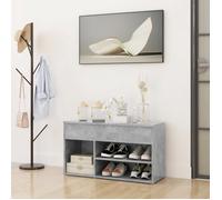 ""SALE 2026"" Meuble à chaussures Gris - Banc à chaussures Gris béton 80x30x45cm - bois d'ingénierie PRO317803537