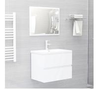 ""SALE 2026"" Meuble de lavabo de salle de bain Blanc - Ensemble de meubles de salle de bain blanc bois d'ingénierie PRO315138414