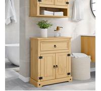 ""SALE 2026"" Meuble de lavabo de salle de bain Brun - Armoire de salle de bain Corona 70x33x80cm - bois de pin massif PRO914332649