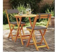 ""SALE 2026"" meuble d'extérieur arrière-cour, terrasse Marron - Ensemble bistro de jardin 3 pcs Marron Bois d'acacia massif PRO83175
