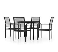 ""SALE 2026""Meuble d'Extérieur - Table et 4 Chaises, Noir - Ensemble à manger de jardin 5 pcs Noir 36.65 Kg 172658