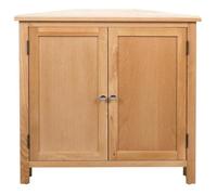 ""SALE 2026""Meuble Étagère/placard d'angle Brun - Armoire d'angle 80x33,5x78cm Bois de chêne massif 15 Kg 805263