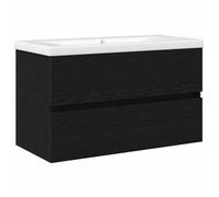 ""SALE 2026""Meuble pour évier - Meuble sous Vasque - Cabinet de lavabo Chêne noir 80x39x62cm - bois d'ingénierie 32.95 Kg 2800871