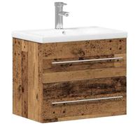 ""SALE 2026""Meuble pour évier - Meuble sous Vasque - Meuble de Lavabo de Salle de Bain avec tiroir 2 pcs Bois Ancien 27.5 Kg 1691090