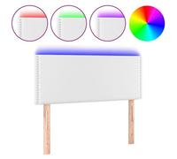 ""SALE 2026""Meuble Tête de lit,Hauteur réglable, Blanc - Tête de lit robuste à LED Blanc 100x5x78/88cm Similicuir 6.48 Kg 303618