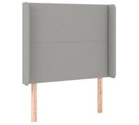 ""SALE 2026""Meuble Tête de lit,Hauteur réglable, Gris - Tête de lit robuste avec oreilles Gris clair 103x16x118/128cm Tissu 13.15 Kg