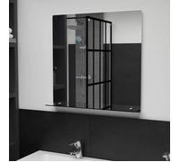 ""SALE 2026"" miroir mural magnifique Argent - Miroir mural avec étagère 60x60cm Verre trempé PRO294336713