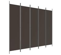 ""SALE 2026""Paravent Interieur/ Cloison de séparation - WINWIN - 5 panneaux - Marron 250x200cm Tissu 4.65 Kg 9595587