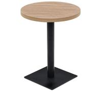""SALE 2026""Petite Table salle à manger/Mange Debout Beige - Table de bistro MDF et acier Rond 60x75cm Couleur de chêne 19.21 Kg 3470