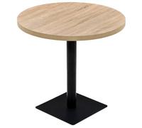 ""SALE 2026""Petite Table salle à manger/Mange Debout Beige - Table de bistro MDF et acier Rond 80x75cm Couleur de chêne 21.9 Kg 46180