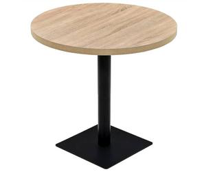 ""SALE 2026""Petite Table salle à manger/Mange Debout Beige - Table de bistro MDF et acier Rond 80x75cm Couleur de chêne 21.9 Kg 46180