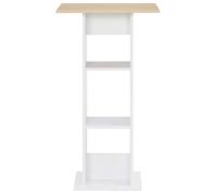 ""SALE 2026""Petite Table salle à manger/Table de Salon Blanc - Table de bar Blanc et chêne Sonoma 60x60x110cm 16.5 Kg 352535