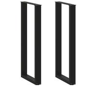 ""SALE 2026""Pieds de table de bar en U 2 pièces noir 40x(110-111) cm - moderne-design - acier - noir - réglables - 40x(110-111) cm