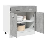 ""SALE 2026"" Placard suisine Gris - Armoire/Cabinet à tiroirs ""Lyon"" Gris béton 80x46x81,5cm - bois d'ingénierie PRO225278815