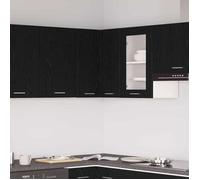 ""SALE 2026"" Placard suisine Noir - Armoire Suspendue d'Angle Riga Chêne noir 57x57x60cm PRO775515131