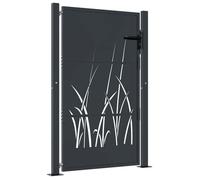 ""SALE 2026""portail de clôture/porte d'entrée pratique Anthracite - Portail de jardin Anthracite 100x150 cm Acier Design Herbe 23.35