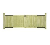 ""SALE 2026"" Portail de jardin Vert - Portillons de jardin 2 pcs Bois de pin imprégné 300x100cm PRO685747195