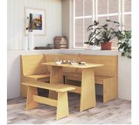 ""SALE 2026"" siège d'appoint Brun - Banc d'angle REINE 151cm marron miel bois de pin solide PRO135524426