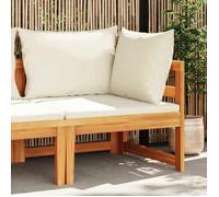 ""SALE 2026"" Siège DE JARDIN Blanc - Canapé d'angle avec coussins blanc crème Bois d'acacia solide PRO424372647
