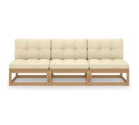 ""SALE 2026""Sofa de Terrasse,Canapé d'Extérieur Brun - Canapé 3 places avec coussins Bois de pin massif,70x70x67cm 38.52 Kg 803499