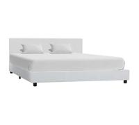 ""SALE 2026"" Stable Structure de lit double Blanc - Cadre de lit sans matelas blanc similicuir 160x200cm PRO16201