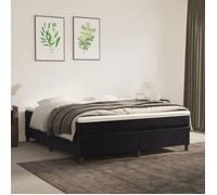 ""SALE 2026"" Stable Structure de lit double Noir - Cadre de lit à ressorts noir 160x200cm velours 1541743297084