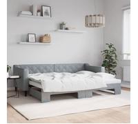 ""SALE 2026"" Stable Structure de lit Simple Gris - Lit de jour avec gigogne sans matelas gris clair 80x200cm PRO923788