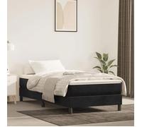 ""SALE 2026"" Stable Structure de lit Simple Noir - Cadre de lit à ressorts noir 90x190cm velours PRO447684815
