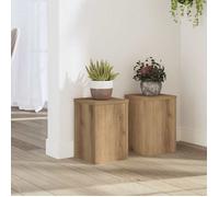 ""SALE 2026"" Support à fleurs Brun - Supports pour plantes 2 pcs chêne artisanal bois d'ingénierie PRO388455369