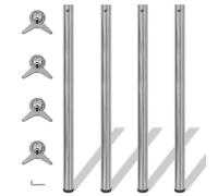 ""SALE 2026"" Support de table Argent - 4 pieds de table réglables en hauteur 1100 mm Nickel brossé PRO571589347