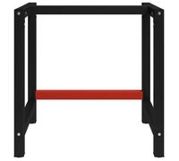 ""SALE 2026""Support de table finition résistante Noir - Cadre de banc de travail Métal 80x57x79cm Noir et rouge 7.8 Kg 718664