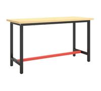 ""SALE 2026""Support de table finition résistante Noir - Cadre de banc de travail Noir et rouge mat 140x50x79cm Métal 10.5 Kg 924364