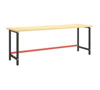 ""SALE 2026""Support de table finition résistante Noir - Cadre de banc de travail Noir et rouge mat 220x57x79cm Métal 11 Kg 180528