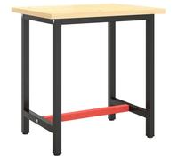 ""SALE 2026""Support de table finition résistante Noir - Cadre de banc de travail Noir et rouge mat 70x50x79cm Métal 7.4 Kg 465757