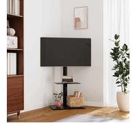 ""SALE 2026"" Supports pour téléviseurs/écrans Noir - Meuble TV d'angle 2 niveaux pour 32-65 pouces noir PRO165398569