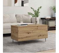 ""SALE 2026"" Table à café Beige - Table basse chêne artisanal 90x44.5x45cm - bois d'ingénierie PRO364654693