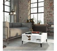 ""SALE 2026"" Table à café Blanche - Table basse Blanche brillant 60x60x30cm - bois d'ingénierie PRO816627904