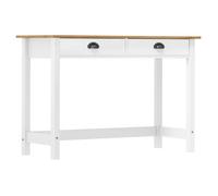 ""SALE 2026"" Table à café Blanche - Table console Hill avec 2 tiroirs 110x45x74cm Pin solide PRO775609299