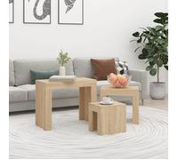 ""SALE 2026"" Table à café Brun - Tables basses gigognes 3 pcs chêne sonoma bois d'ingénierie PRO242273103