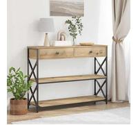 ""SALE 2026"" Table à café Marron - Table Console avec tiroir chêne artisanal 100x28x75cm PRO742168599