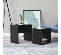 ""SALE 2026"" Table à café Noire - Ensemble de table basse Noire 48x30x45cm - bois d'ingénierie PRO210385912