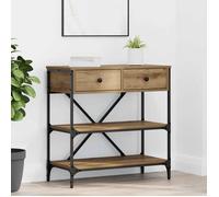 ""SALE 2026""Table console avec tiroir - moderne-design - bois - marron - 2 tiroirs - 2 étagères - 75x34,5x75 cm 793qku90j8545