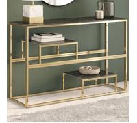 ""SALE 2026"" Table Console Ou - Table console doré acier inoxydable et verre trempé PRO773418581