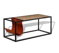 ""SALE 2026""Table de Canapé - Cabinet salon - conception simple Multicolore - Table basse avec porte-revues Cuir véritable 110x50x45c