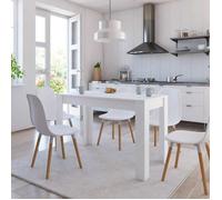 ""SALE 2026"" Table de cuisine style minimaliste Blanc - Table à manger Blanc 120x60x76cm - bois d'ingénierie PRO835978608