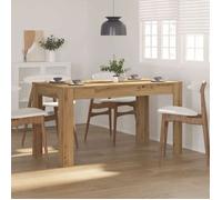 ""SALE 2026"" Table de cuisine style minimaliste Brun - Table à manger chêne artisanal 140x74,5x76cm - bois d'ingénierie PRO440377414