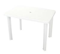 ""SALE 2026"" Table de jardin Blanc - Table de jardin Blanc 101x68x72cm Plastique PRO655881569